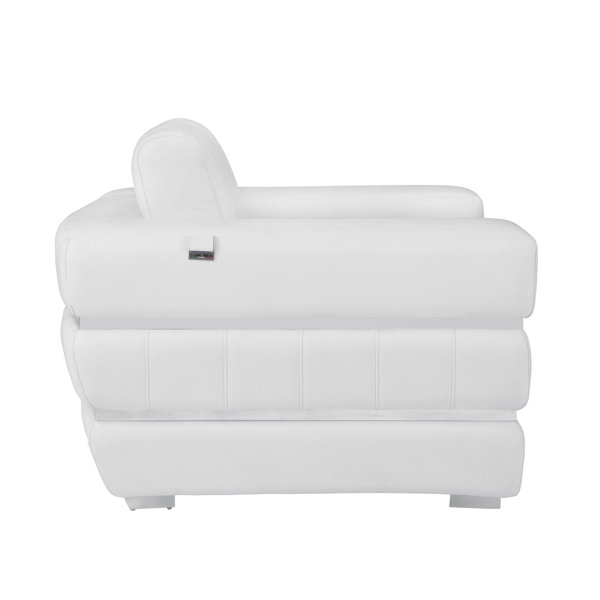 Orren Ellis Botolph 904 White Italian Leather Sofa Set & Reviews